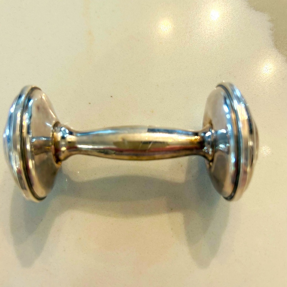 Silver Dumbbell Rattle